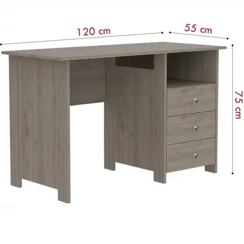 Mô Tả Bàn Làm Việc Gỗ Dài 1m2 Kèm Hộc 3 Ngăn Kéo - Bg75