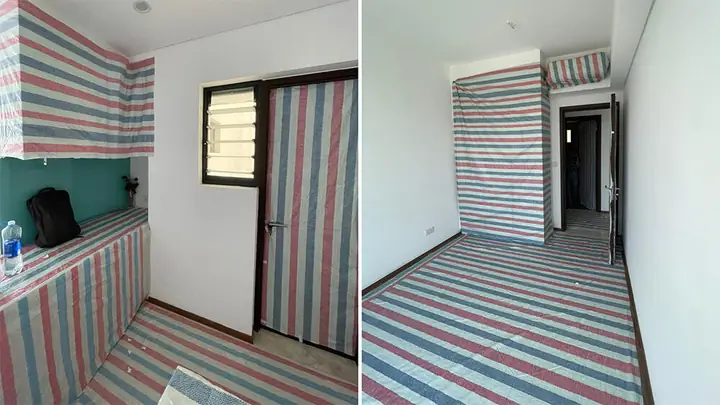 Bước 3: Che Chắn Các Hạng Mục Trước Thi Công