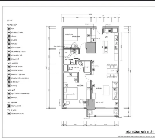 Bản Vẽ Bố Trí Mặt Bằng Công Năng (layout)