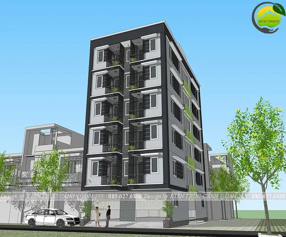 Thiết Kế Chung Cư Mini 6 Tầng Hiện Đại Cho Thuê Trọ 132m2 Tại Hà Nội