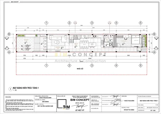 Mặt Bằng Nhà Phố 4 X 29m Tầng 1