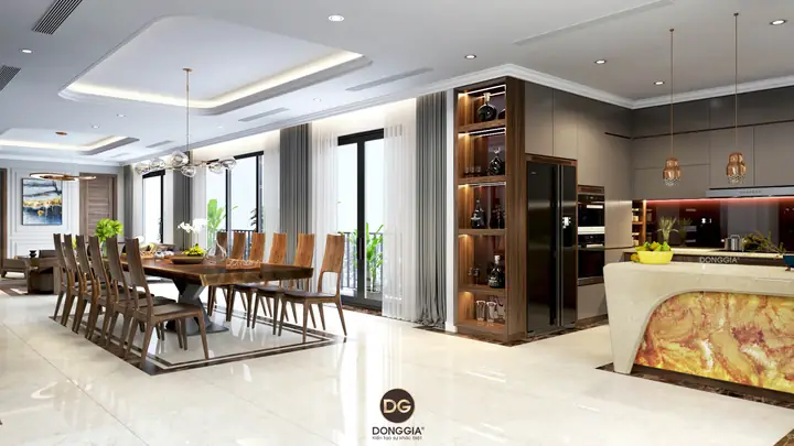 Mẫu Thiết Kế Nội Thất Phòng Bếp Chung Cư Cao Cấp