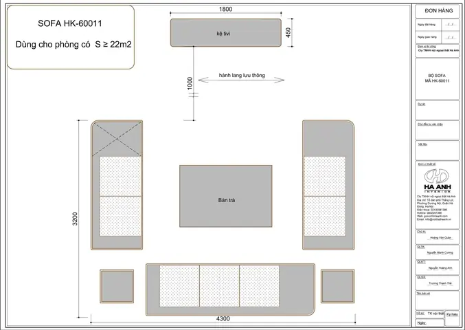 Bộ Sofa Gỗ Óc Chó Hk 60011