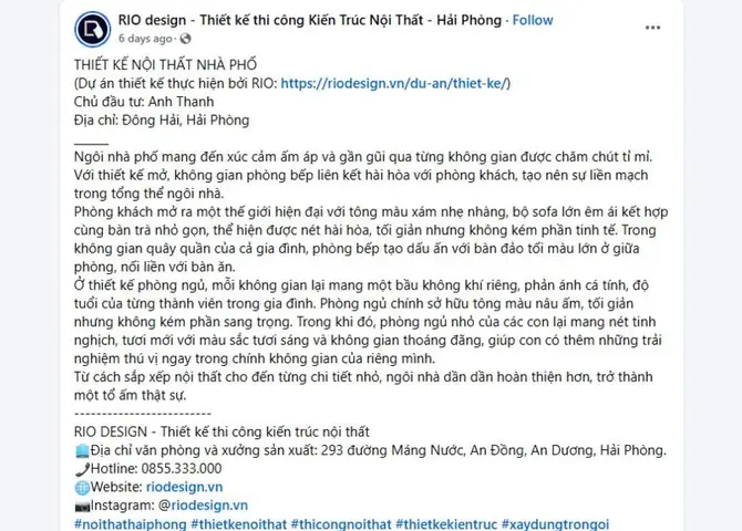 Mẫu Content Về Thiết Kế Thi Công Nội Thất
