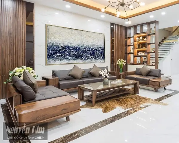 Các Mẫu Bàn Ghế Phòng Khách Làm Từ Gỗ Trang Trí Nội Thất