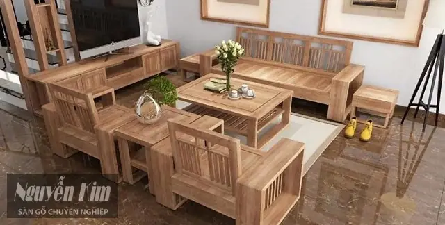 Các Mẫu Bàn Ghế Phòng Khách Làm Từ Gỗ Trang Trí Nội Thất