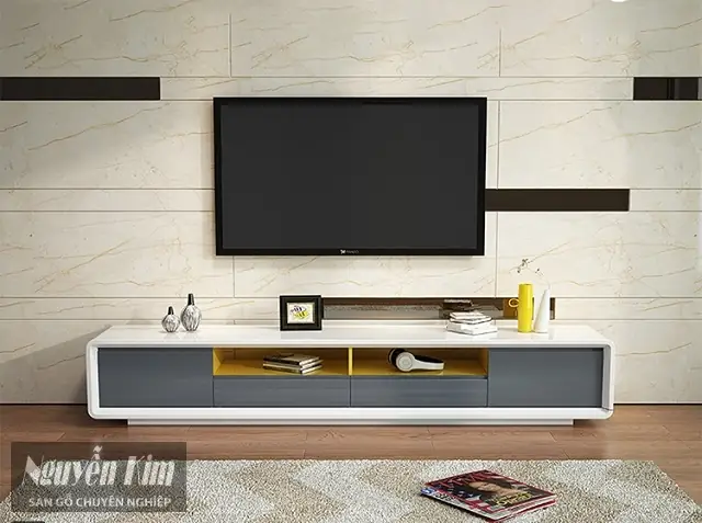 Các Mẫu Kệ Ti Vi Phòng Khách Làm Từ Gỗ Trang Trí Nội Thất