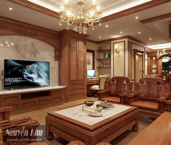 Các Mẫu Bàn Ghế Phòng Khách Làm Từ Gỗ Trang Trí Nội Thất