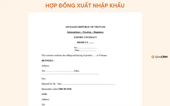 Cấu Trúc Cơ Bản Của Một Mẫu Hợp Đồng Xuất Nhập Khẩu Chuẩn