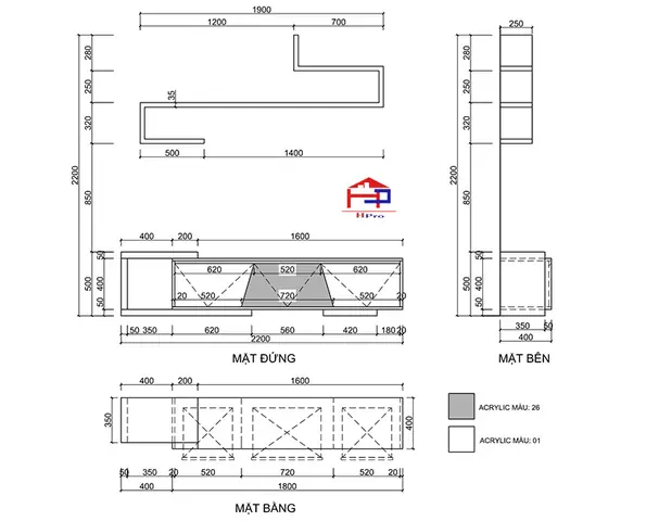 Thiết Kế Nội Thất Phòng Khách Gỗ An Cường Nhà Chị Thành - Xuân Thủy