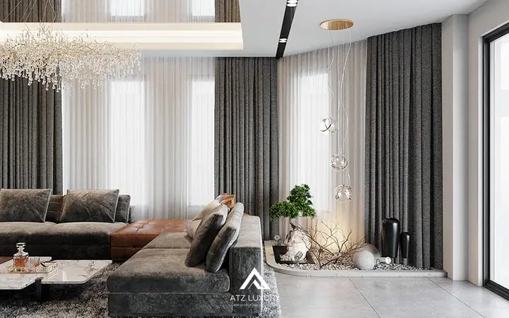 Mẫu Nội Thất Căn Hộ Duplex Gỗ Óc Chó Đẹp Sang Trọng