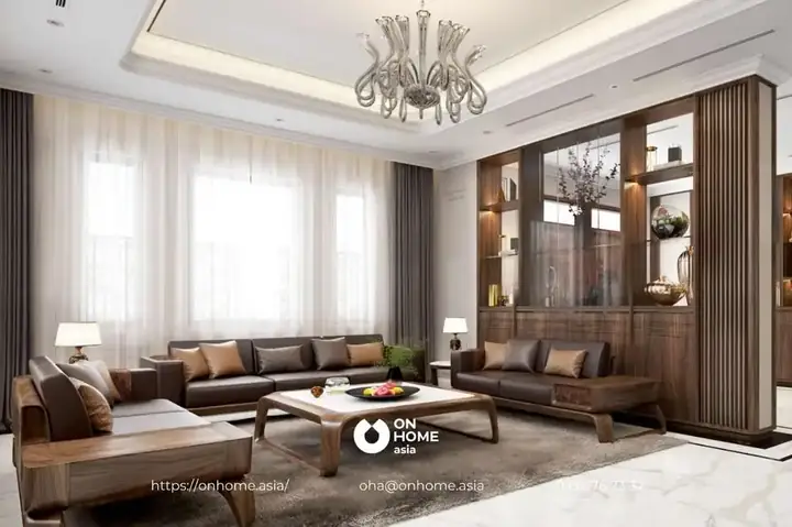 Tủ Trang Trí Phòng Khách Gỗ Óc Chó.