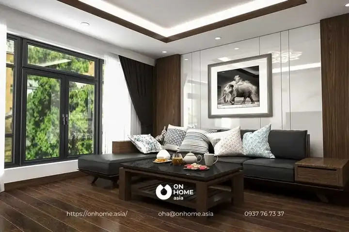 Cách Sắp Xếp Bàn Ghế Phòng Khách Gỗ Óc Chó.