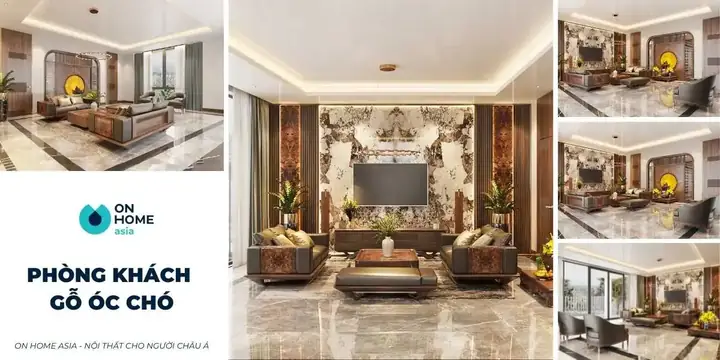 Phòng Khách Gỗ Óc Chó