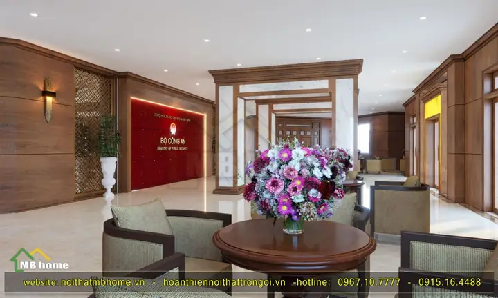 Thiết Kế Nội Thấtsảnh Đón Tiếp Tại Văn Phòng Bộ Công An