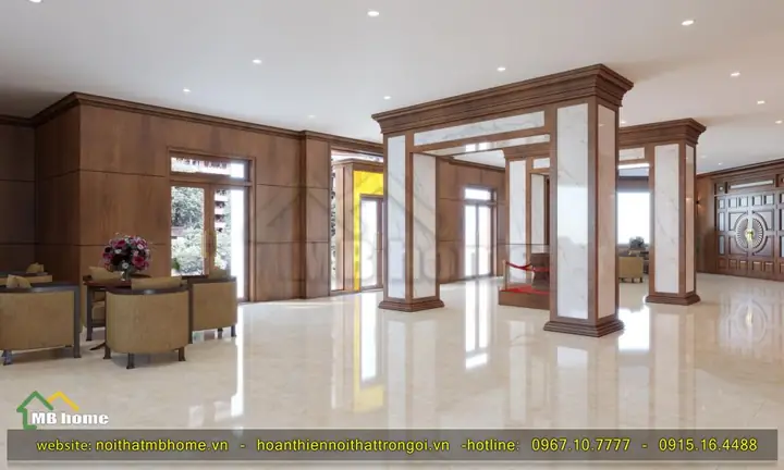 Thiết Kế Nội Thấtsảnh Đón Tiếp Tại Văn Phòng Bộ Công An