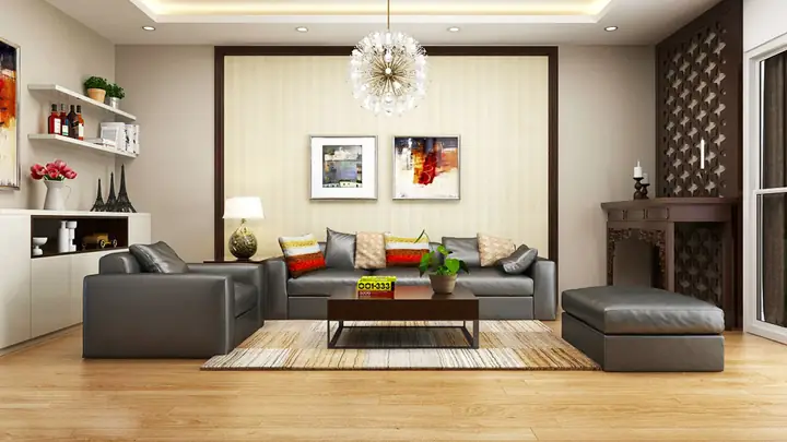 Mẫu Phối Màu Sàn Gỗ Trong Phòng Khách