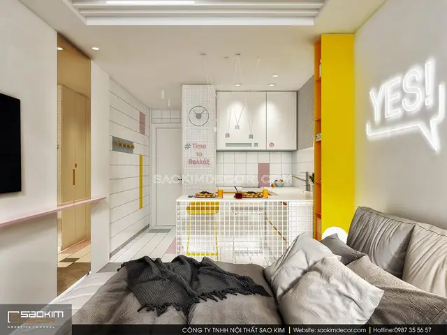 Các Chi Tiết Trang Trí Trong Thiết Kế Nội Thất Chung Cư Giá Rẻ 25m2