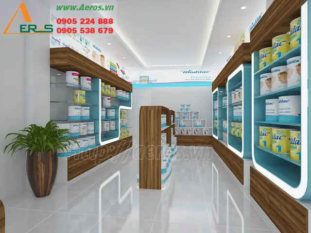 Mẫu Thiết Kế Cửa Hàng Bán Sữa 3