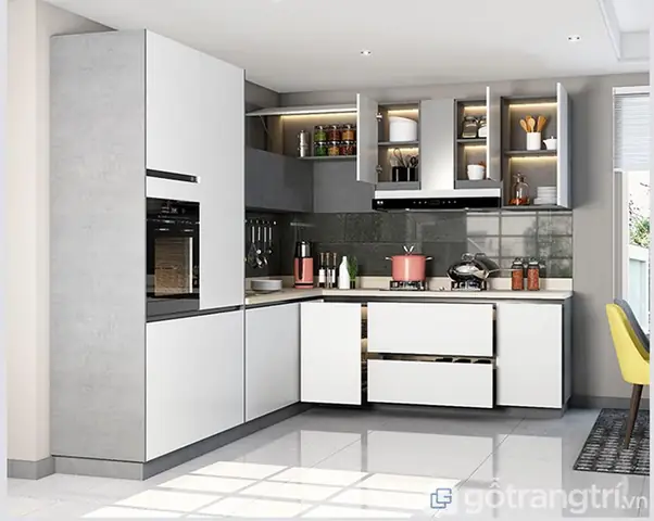 Đóng Tủ Bếp Màu Trắng Ở Đâu Chất Lượng?