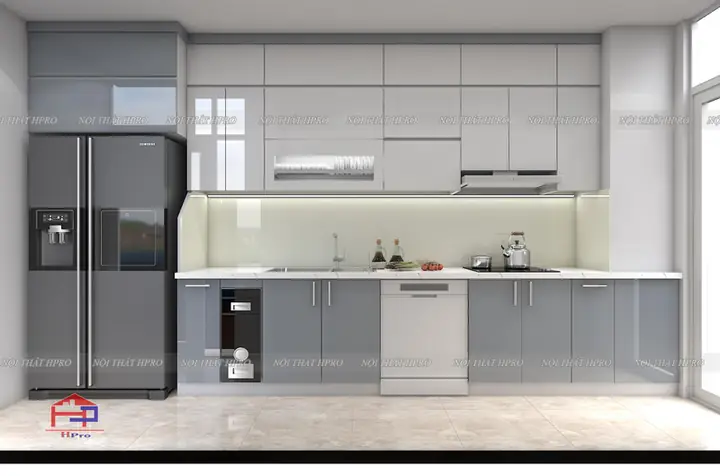 Ý Tưởng Thiết Kế Mẫu Tủ Bếp Acrylic Tbac146 - Gian Bếp Hiện Đại, Tiện Nghi Cho Nhà Anh Long