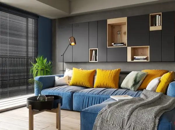 Màu Xanh Trong Phòng Khách Và Phòng Bếp Của Chung Cư 60m2 Màu Xanh Trong Phòng Khách Và Phòng Bếp Của Chung Cư 60m2