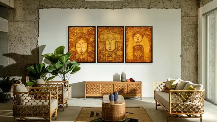 Trang Trí Phòng Khách Với Nội Thất Mây Tre Đan