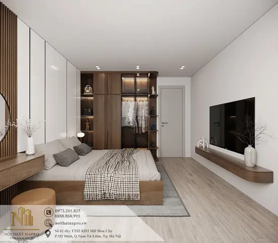Thiết Kế Nội Thất Phòng Ngủ 30m2 Hiện Đại, Đẹp Tiện Nghi