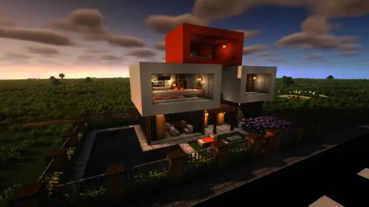 Mẫu 2: Nhà Minecraft Có Bể Bơi Và Vườn Hoa Mẫu 2: Nhà Minecraft Có Bể Bơi Và Vườn Hoa
