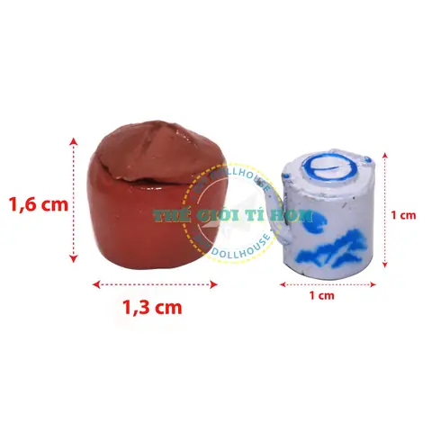 Nội Thất Trang Trí Thu Nhỏ Cho Mô Hình Sài Gòn Xưa Và Nay Tự Lắp Ráp Diy- Trái Dừa Khô Và Ấm Trà - Tdkat