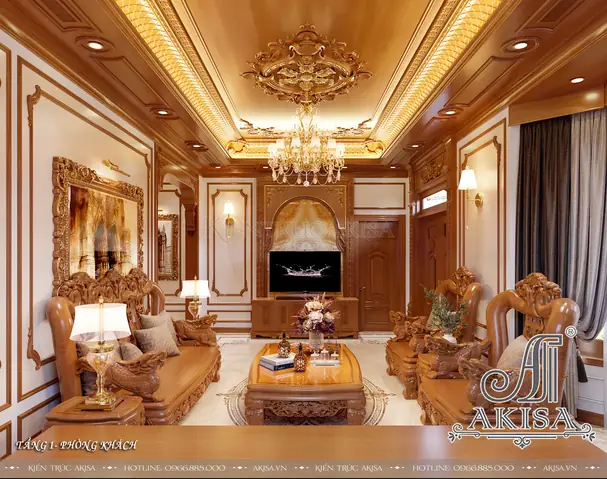 Mẫu Nội Thất Gỗ Hương Phong Cách Tân Cổ Điển (cđt: Ông Thái - Quảng Bình) Nt12767