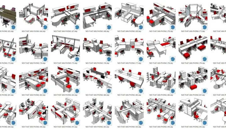 Model Nội Thất Sketchup Văn Phòng: Tìm Nguồn & Ứng Dụng Hiệu Quả