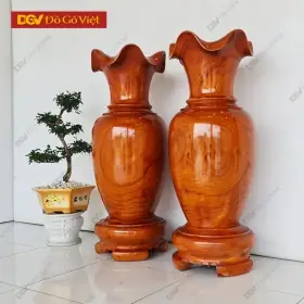 Cặp Lục Bình Gỗ Hương Đỏ Cao 107cm Đường Kính 38cm Đẹp Giá Tốt Cặp Lục Bình Gỗ Hương Đỏ Cao 107cm Đường Kính 38cm Đẹp Giá Tốt