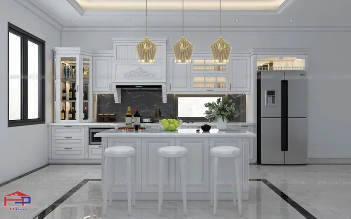 Ý Tưởng Thiết Kế Tủ Bếp Mdf Lõi Xanh Tbmd07 Sơn Màu Trắng Hiện Đại, Sang Trọng Nhà Chị Hương Ý Tưởng Thiết Kế Tủ Bếp Mdf Lõi Xanh Tbmd07 Sơn Màu Trắng Hiện Đại, Sang Trọng Nhà Chị Hương