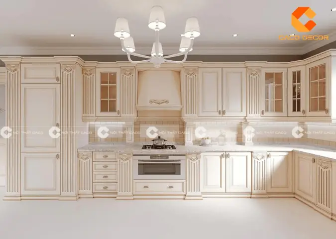 Khám Phá 10+ Mẫu Tủ Bếp Gỗ Tự Nhiên Sơn Trắng Thời Thượng