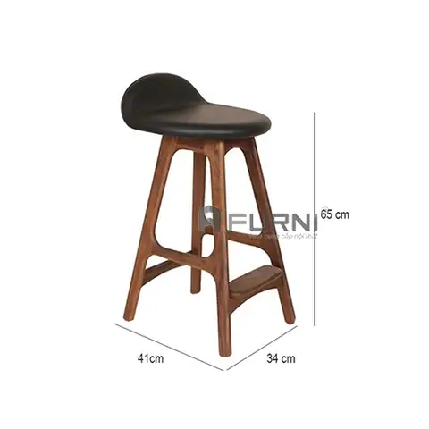 Mô Tả Chi Tiết Ghế Đảo Bếp Chân Gỗ Màu Walnut Nệm Simili Erik Buch-65p Đẹp Giá Rẻ Tphcm