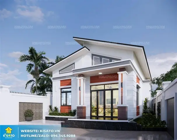 Phối Cảnh 3d Ngoại Thất Nhà Cấp 4 Mái Chéo Hiện Đại Tại Thanh Hóa