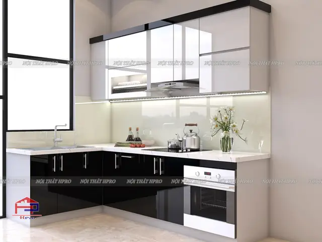 Thiết Kế Hiện Đại, Tiện Nghi Của Mẫu Tủ Bếp Gỗ Acrylic Tbac107 Nhà Anh Nghĩa - Việt Trì