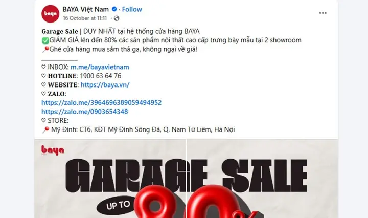 Mẫu Content Quảng Cáo Khuyến Mãi Nội Thất
