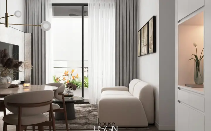 1.3 Thiết Kế Nội Thất Chung Cư 1 Phòng Ngủ 48m2