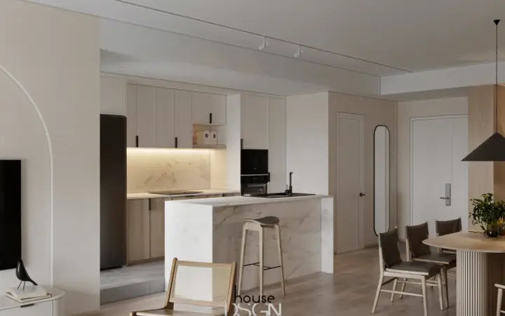 1.7 Thiết Kế Nội Thất Chung Cư 1 Phòng Ngủ 90m2
