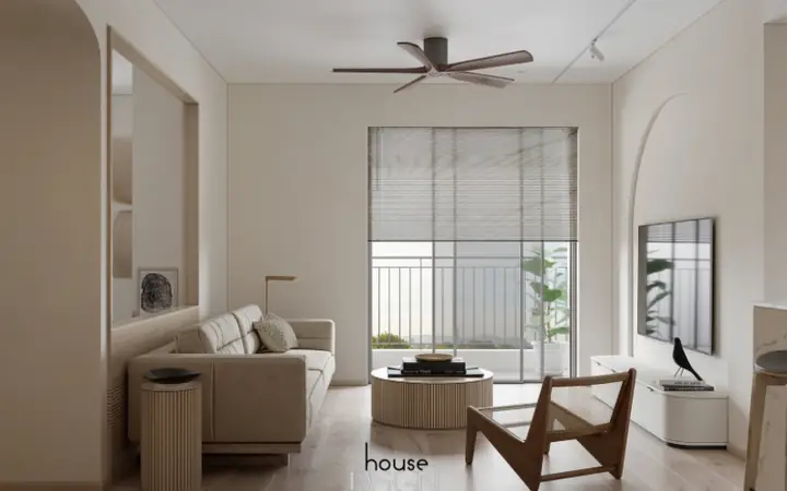 1.7 Thiết Kế Nội Thất Chung Cư 1 Phòng Ngủ 90m2
