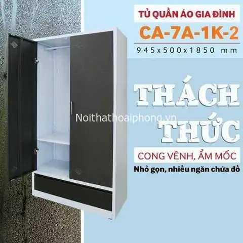 Tủ Sắt Xuân Hòa Đựng Quần Áo-tủ Tôn 2 Cánh Giá Rẻ Ca-7a-1k-2