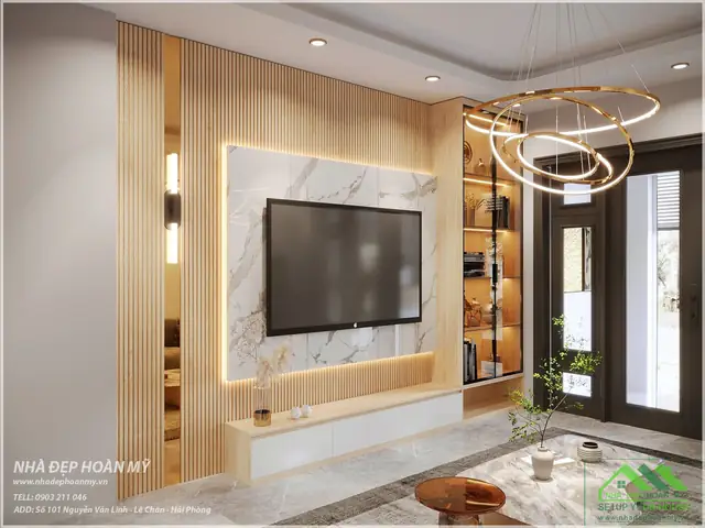 Thiết Kế Thi Công Nội Tất Phòng Khách Tại An Dương Hải Phòng