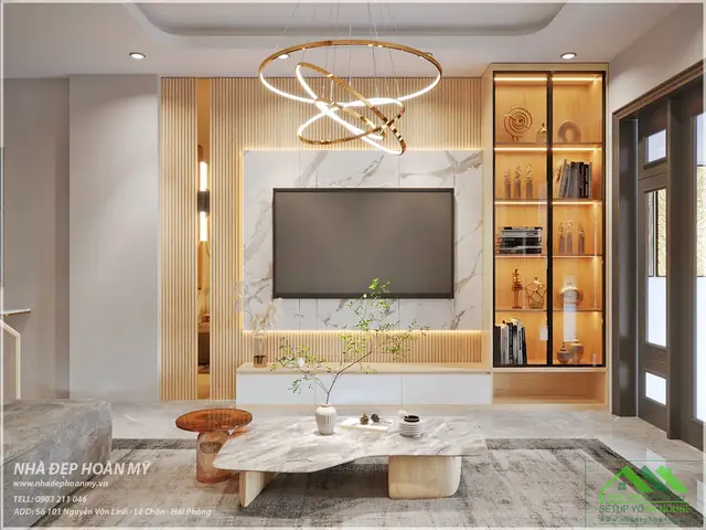 Thiết Kế Thi Công Nội Tất Phòng Khách Tại An Dương Hải Phòng