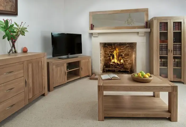 Mẫu 2: Trang Trí Nội Thất Phòng Khách Bằng Gỗ Sồi