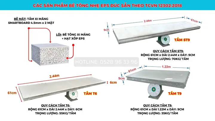 Tấm Bê Tông Siêu Nhẹ Eps T6
