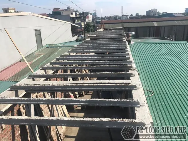 Quy Trình Thi Công, Đổ Trần Bằng Bê Tông Nhẹ Tại Thạch Thất, Hà Nội Nhà Chị Mai