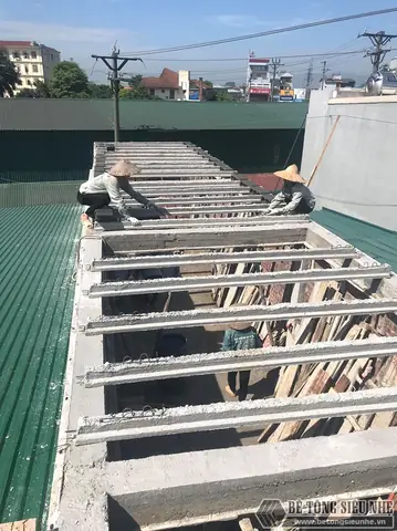 Quy Trình Thi Công, Đổ Trần Bằng Bê Tông Nhẹ Tại Thạch Thất, Hà Nội Nhà Chị Mai