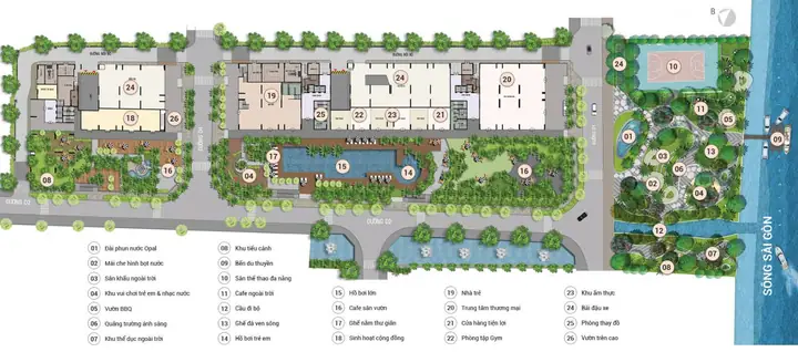 Mặt Bằng Dự Án Chung Cư Opal Riverside Đất Xanh